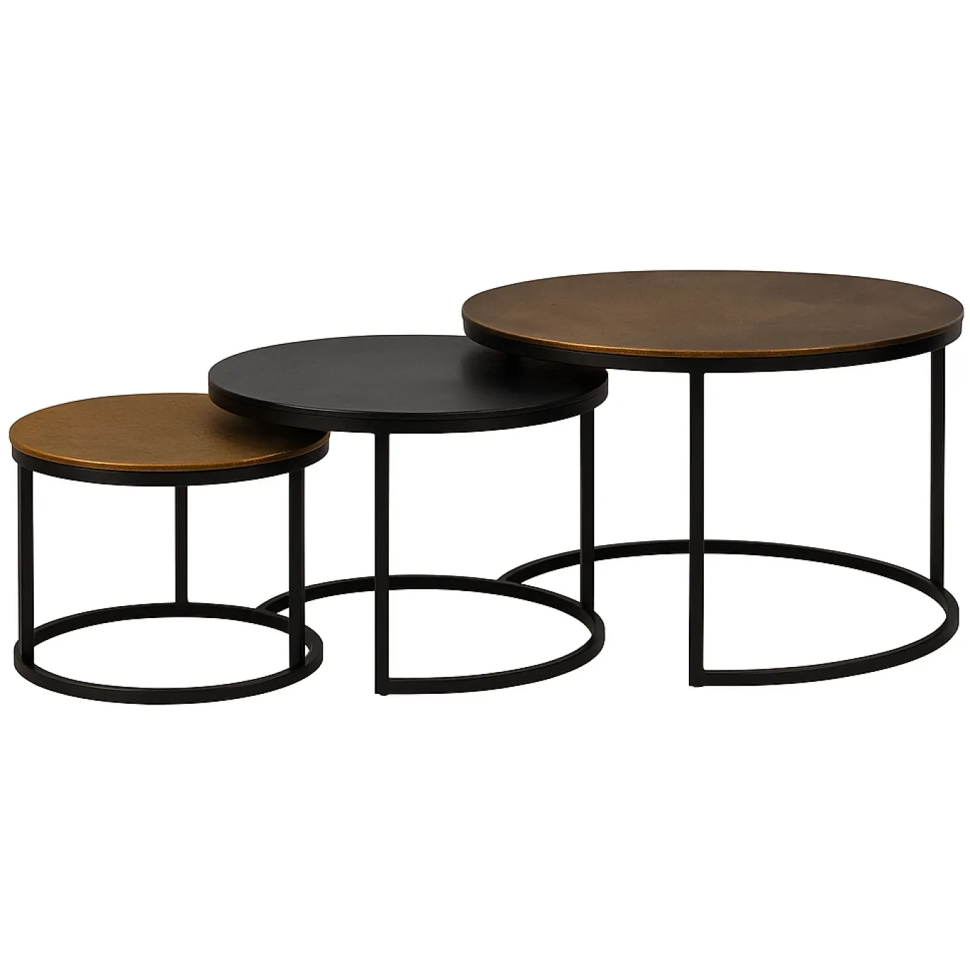 StarFurn Salontafel Set van 3 Xaro Rond Goud