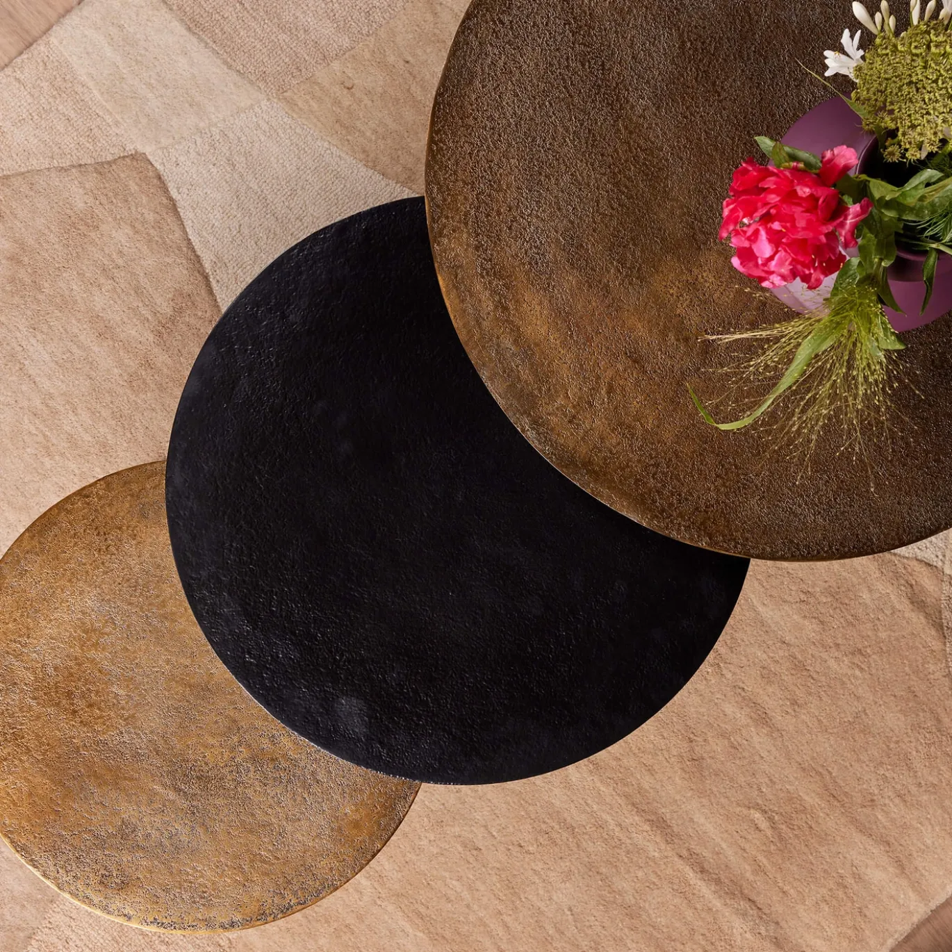 StarFurn Salontafel Set van 3 Xaro Rond Goud