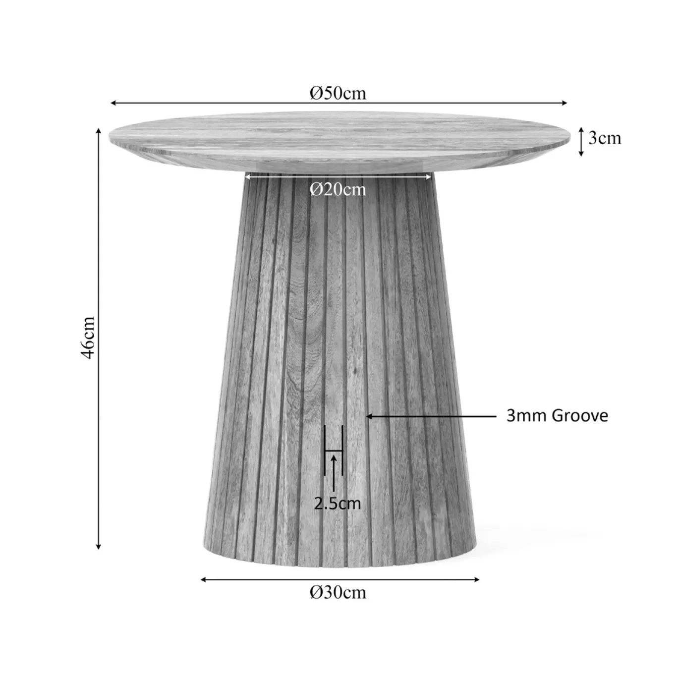 StarFurn Salontafel Solana 50cm Naturel