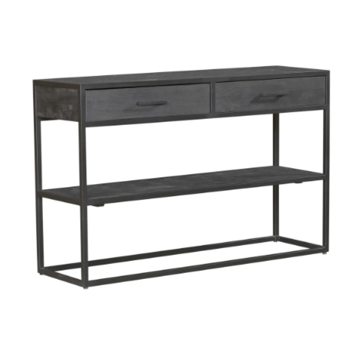 StarFurn Sidetable New York Mangohout Zwart 2 Lades