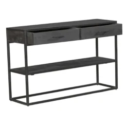 StarFurn Sidetable New York Mangohout Zwart 2 Lades