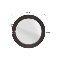 StarFurn Spiegel Dide Bruin Mangohout Ø40cm