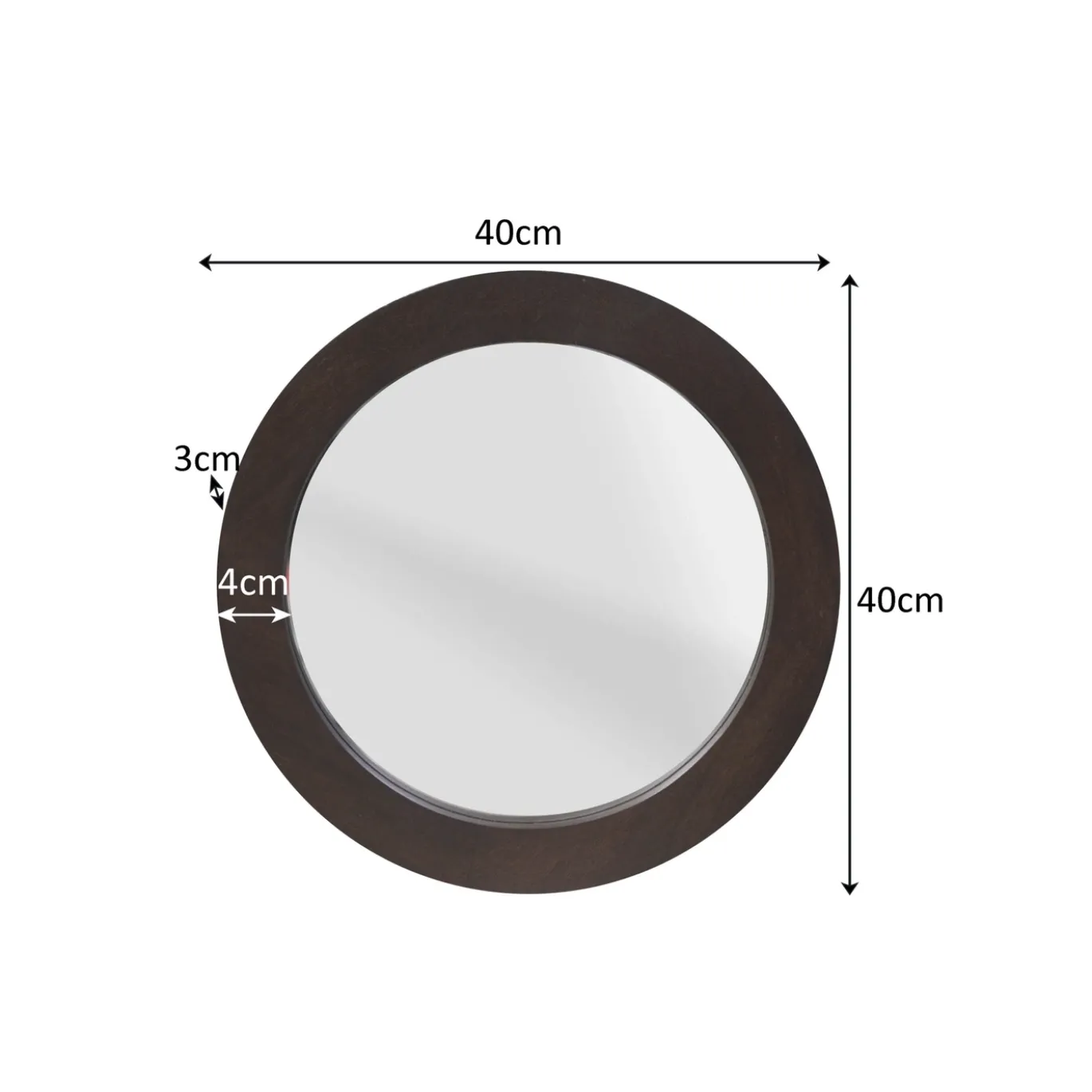 StarFurn Spiegel Dide Bruin Mangohout Ø40cm