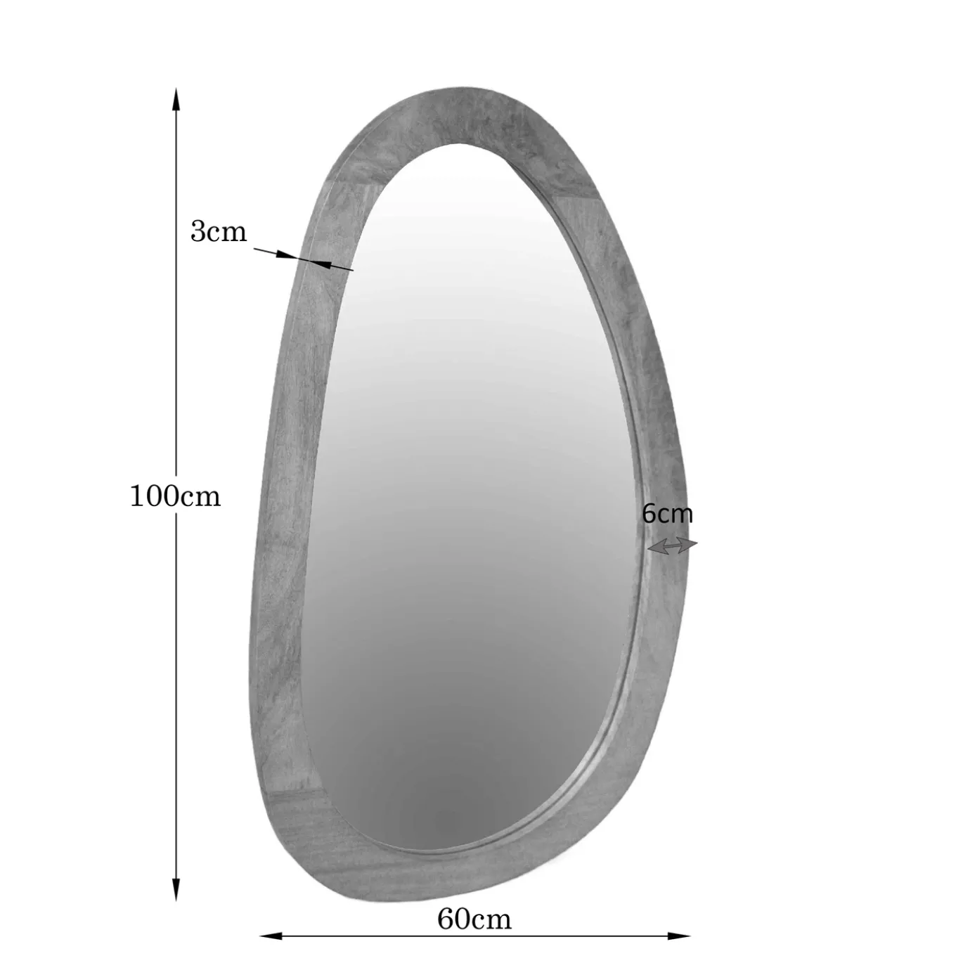 StarFurn Spiegel Lou Organisch Naturel Mangohout 60cm