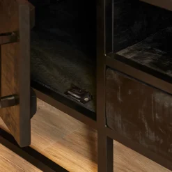 StarFurn Tv-Meubel Denver Zwart Mangohout en Staal 145cm