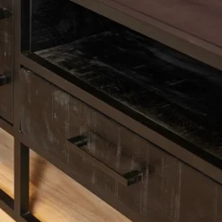 StarFurn Tv-Meubel Denver Zwart Mangohout en Staal 145cm