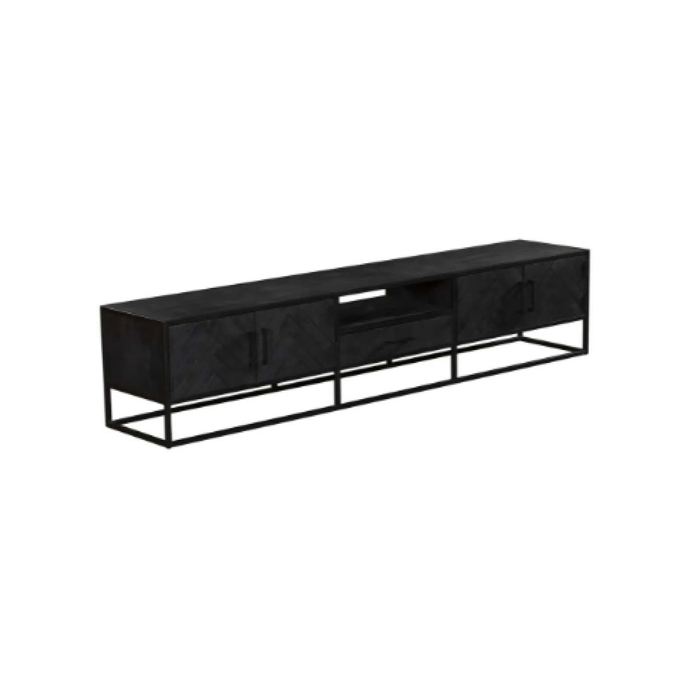 StarFurn Tv-Meubel New York Mangohout Zwart 240cm
