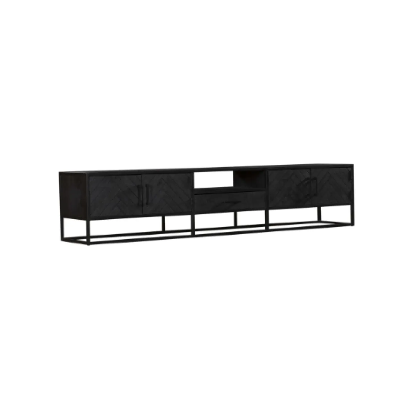 StarFurn Tv-Meubel New York Mangohout Zwart 240cm