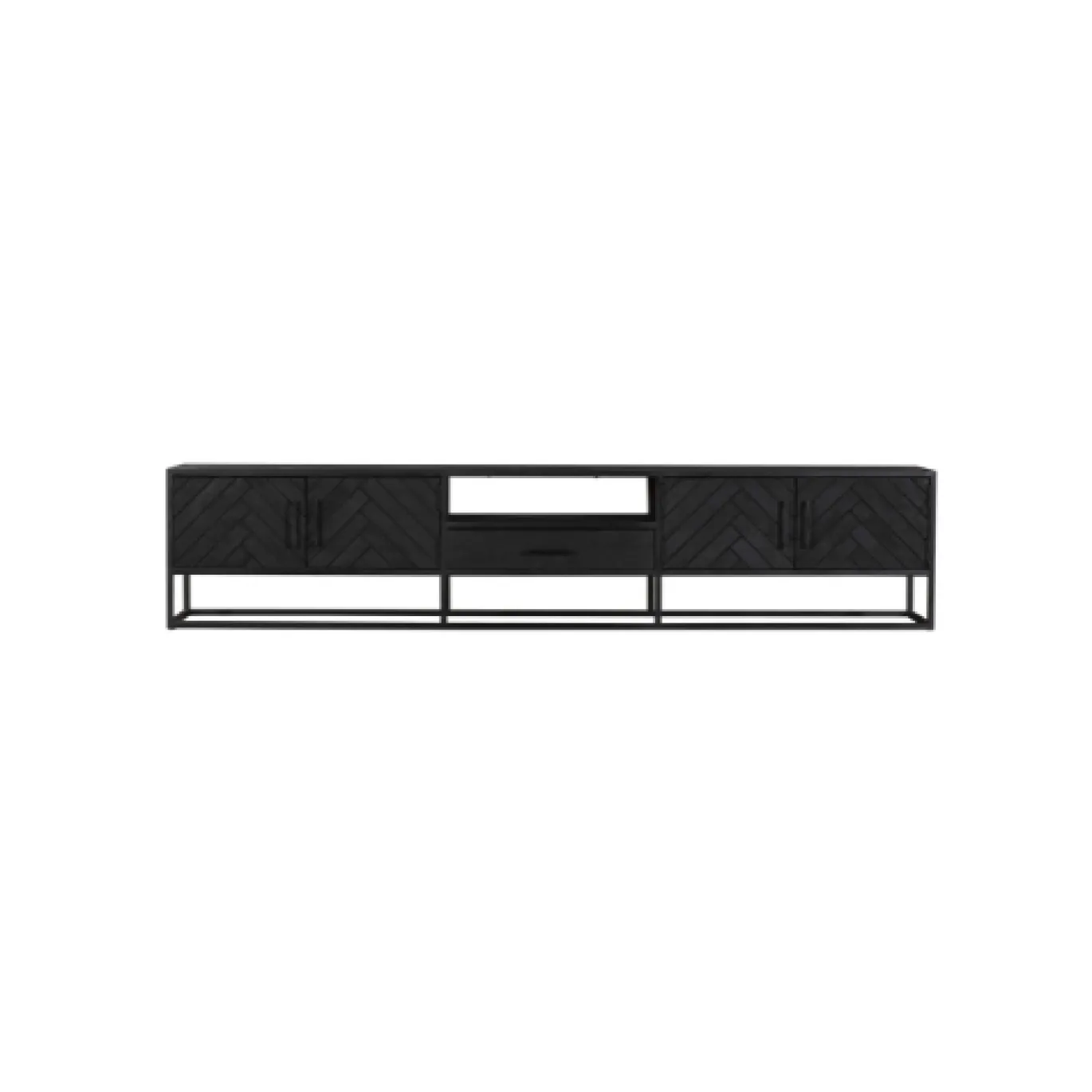 StarFurn Tv-Meubel New York Mangohout Zwart 240cm