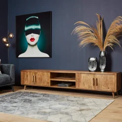 StarFurn Tv-Meubel Omaha Mangohout Naturel 240cm