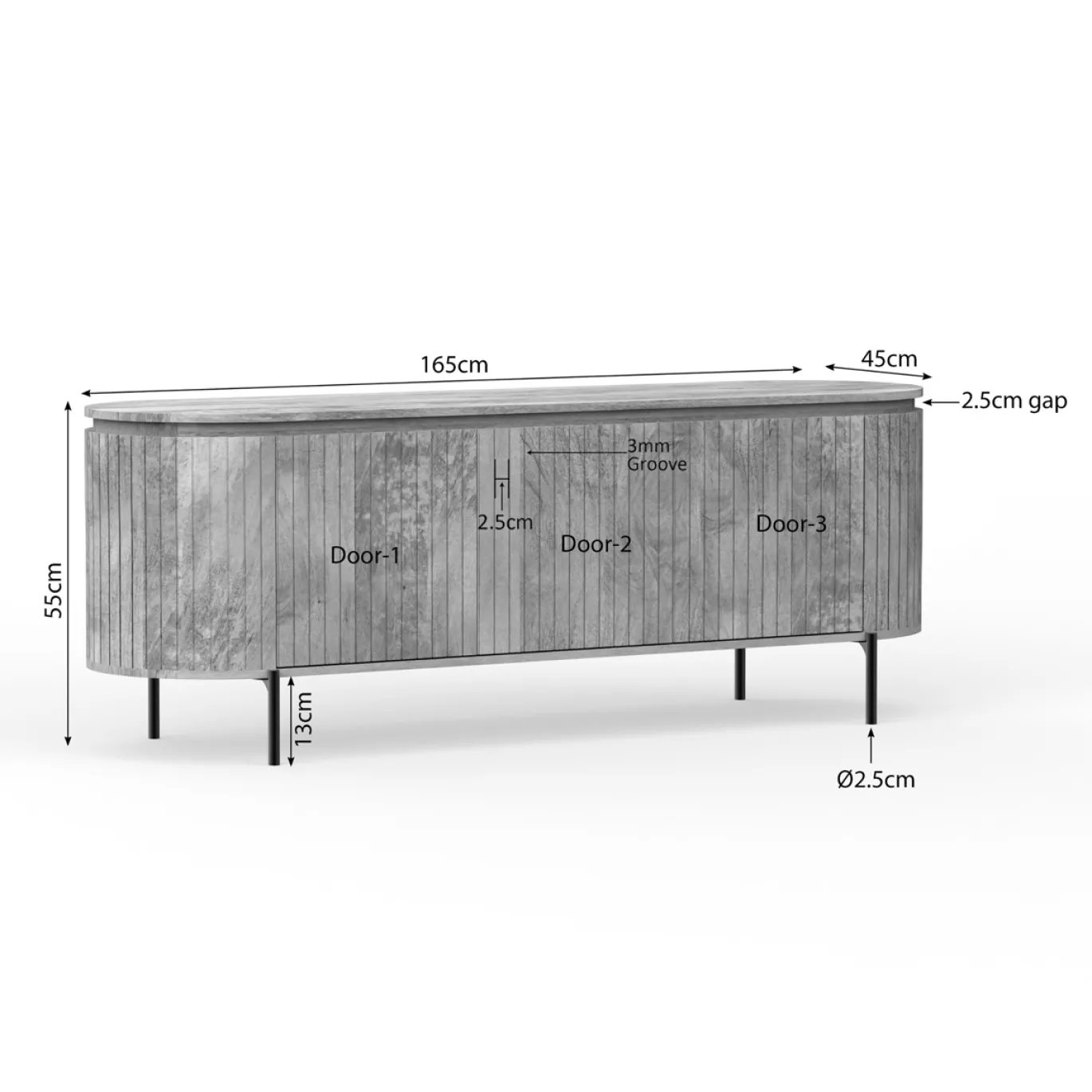 StarFurn Tv-meubel Solana 165cm Naturel