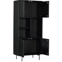 StarFurn Vakkenkast Madison Zwart 90cm