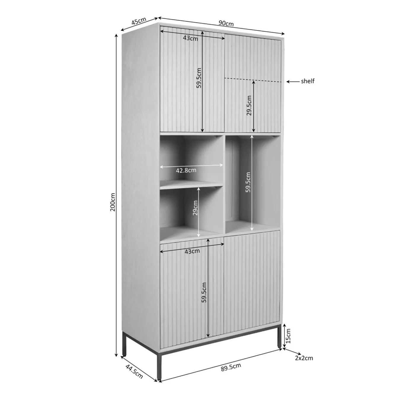 StarFurn Vakkenkast Madison Bruin 90cm