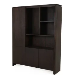 StarFurn Vakkenkast XL Dallas Bruin Mangohout 200x160cm