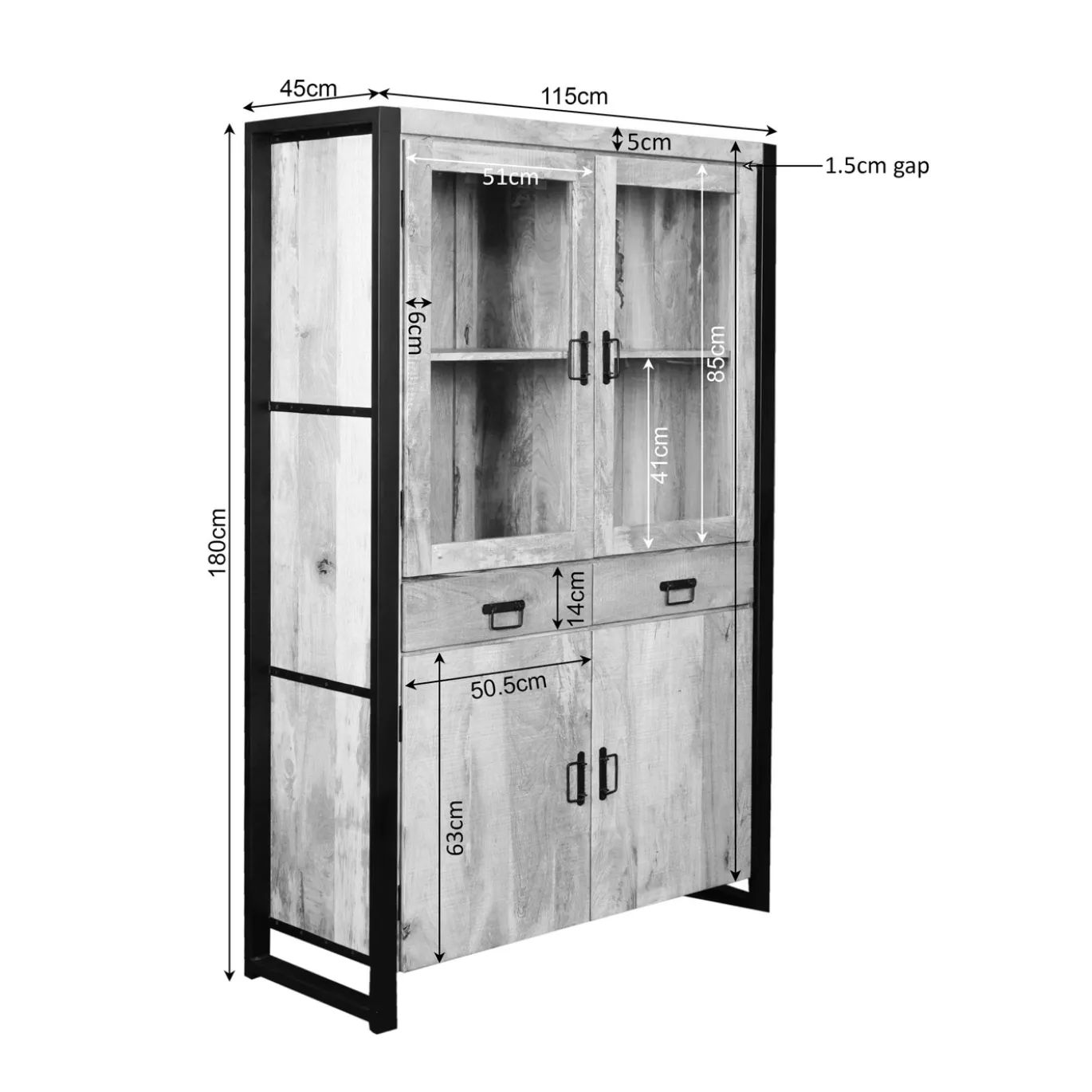 Starfurn Vitrinekast Britt 115cm