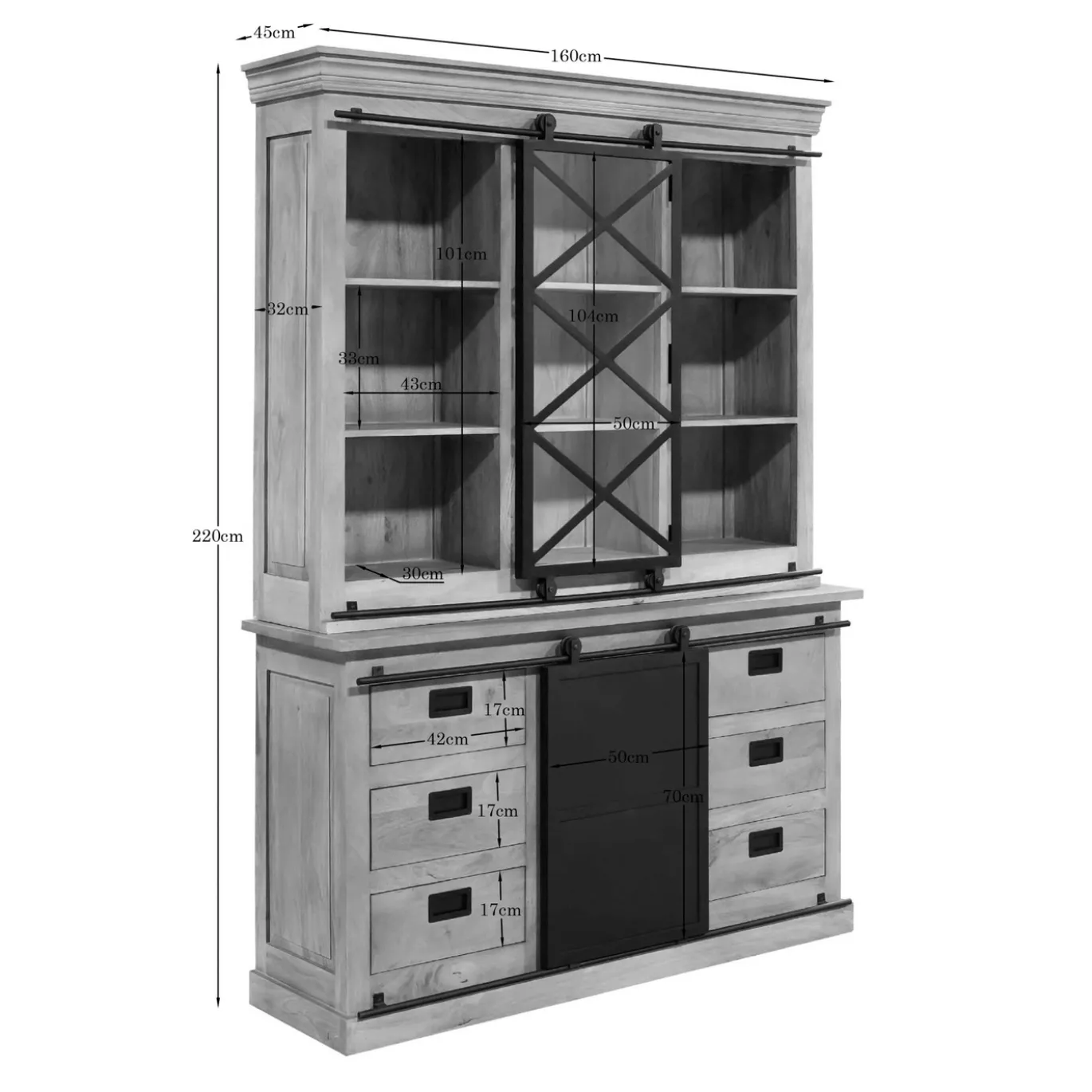 Starfurn Vitrinekast Fresno 160cm