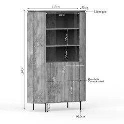 StarFurn Wandkast Solana 115cm Naturel