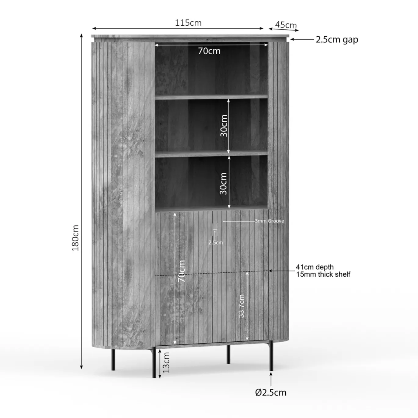 StarFurn Wandkast Solana 115cm Naturel