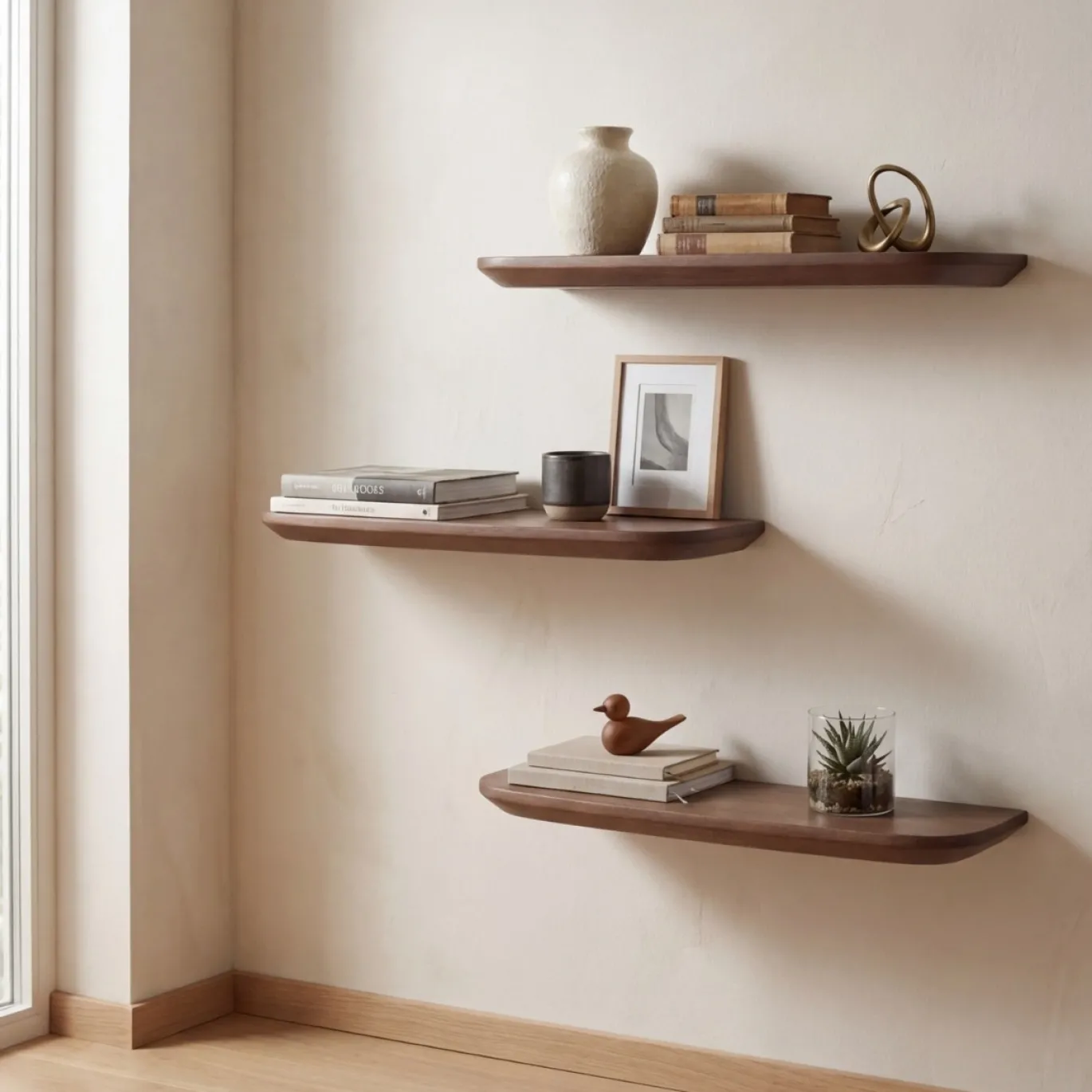 StarFurn Wandplank Gusta Bruin 60cm Set van 3