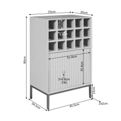 StarFurn Wijnkast Madison Bruin 55cm