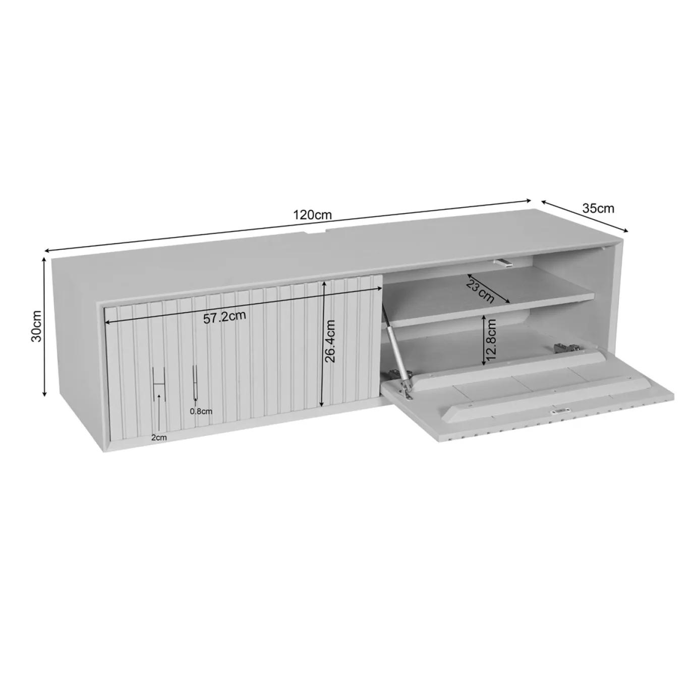 StarFurn Zwevend Tv-meubel Madison Bruin 120cm
