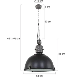 Steinhauer Bikkel Hanglamp XXL Zwart