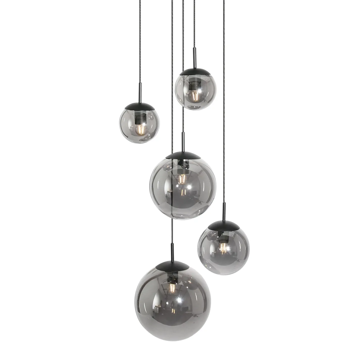 Steinhauer Bollique Hanglamp Smoke mirror 5-lichts 350cm
