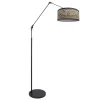 Steinhauer Booglamp Prestige Chic Zwart Bamboe Naturel/Zwart