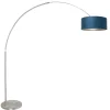Steinhauer Booglamp Sparkled Light Grijs Velours Blauw