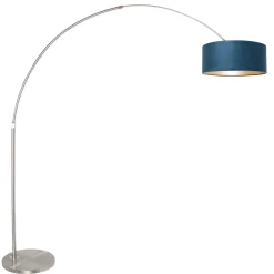 Steinhauer Booglamp Sparkled Light Grijs Velours Blauw