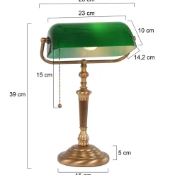 Steinhauer De Rio Tafellamp Brons Groen 39cm