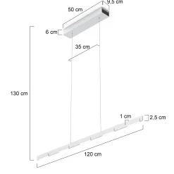 Steinhauer Hanglamp Bloc Grijs 120cm