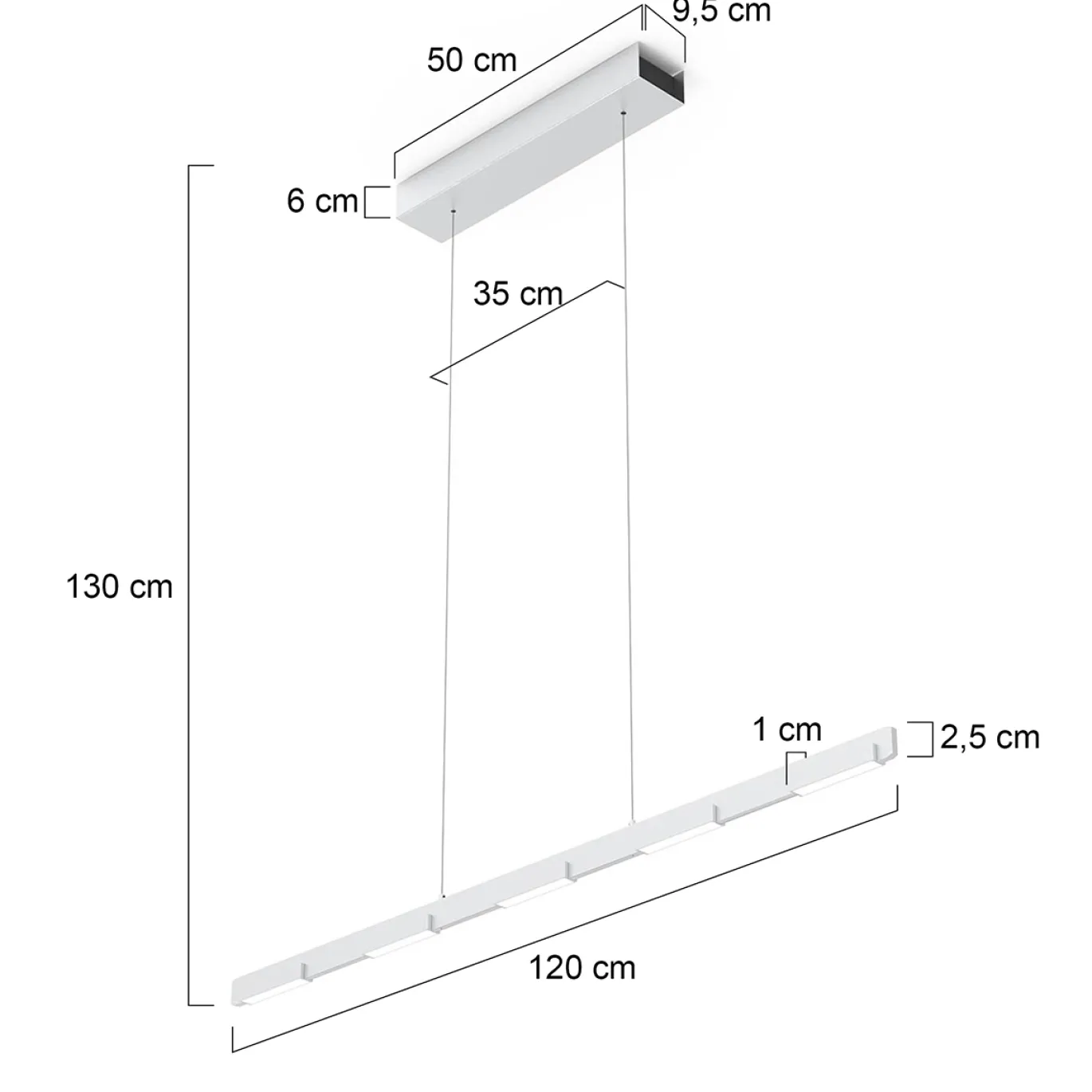 Steinhauer Hanglamp Bloc Grijs 120cm