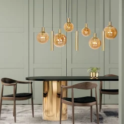 Steinhauer Hanglamp Bollique met Lichtkokers 9-Lichts Messing