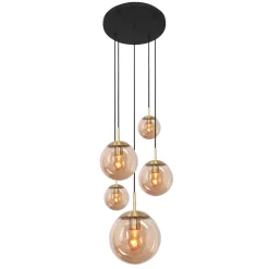 Steinhauer Hanglamp Bollique Getrapt 5-Lichts Messing