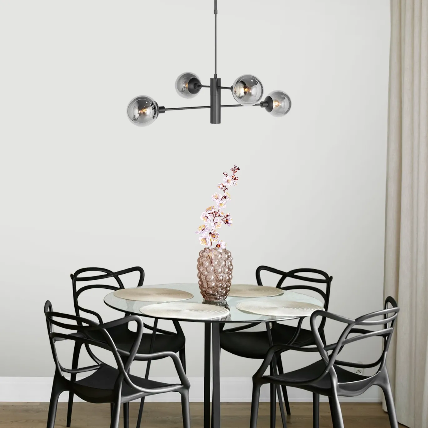 Steinhauer Hanglamp Constellation 5-Lichts Smoke Glas