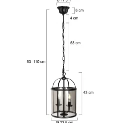 Steinhauer Hanglamp Pimpernel 2-Lichts Zwart