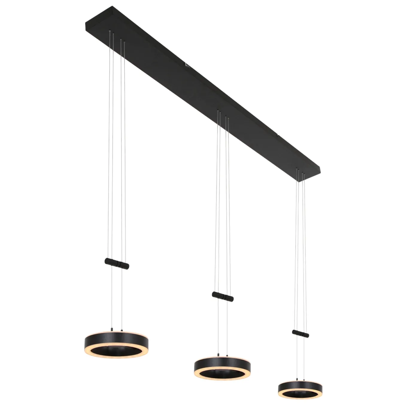 Steinhauer Hanglamp Piola 3-Lichts Zwart