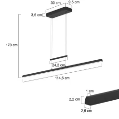 Steinhauer Hanglamp Profilo Zwart 115cm