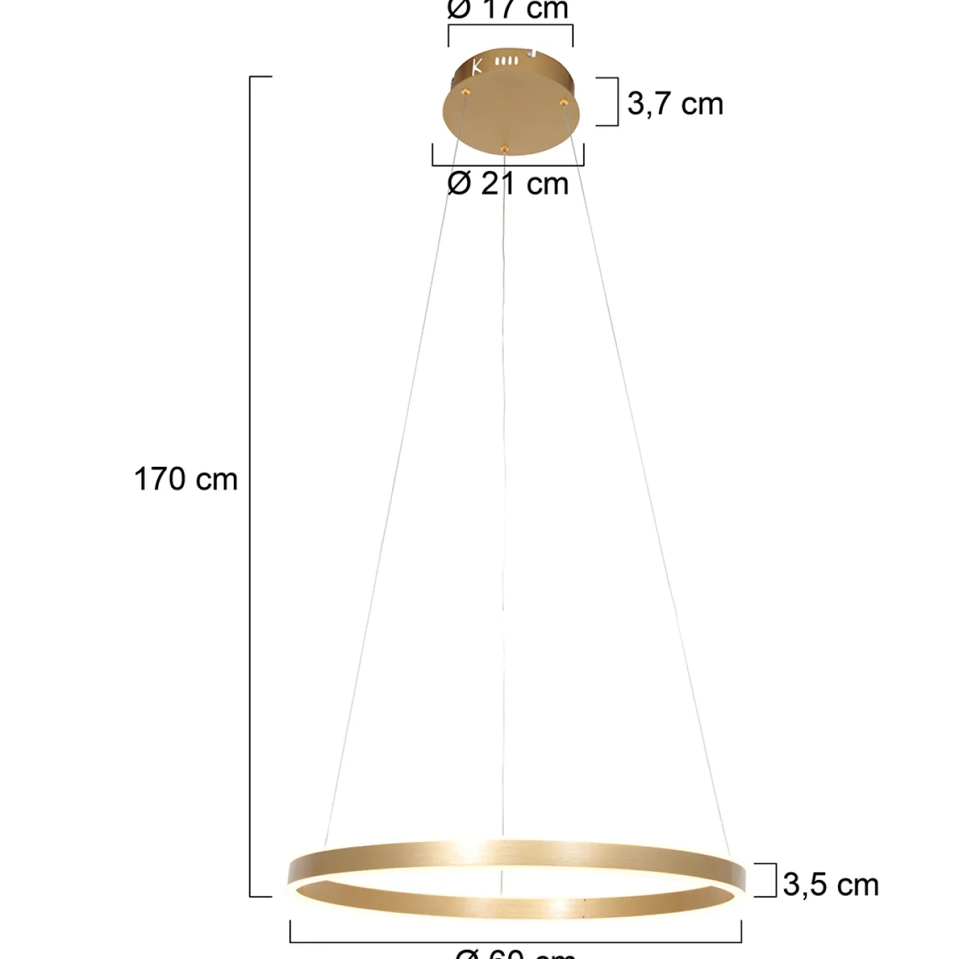 Steinhauer Hanglamp Ringlux Goud Ø60cm