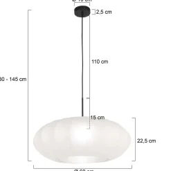 Steinhauer Hanglamp Sparkled Light Zwart Zijde Wit