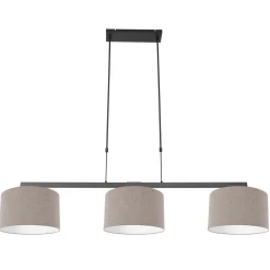 Steinhauer Hanglamp Stang 3-Lichts Grof Linnen Grijs