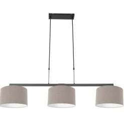 Steinhauer Hanglamp Stang 3-Lichts Grof Linnen Grijs