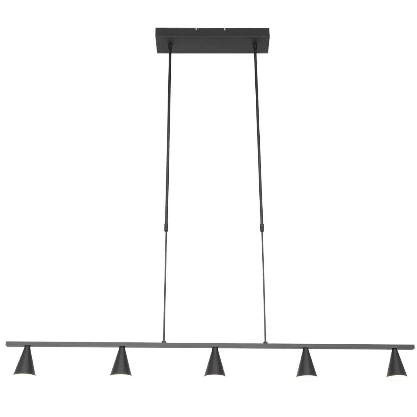 Steinhauer Hanglamp Vortex 5-Lichts Zwart