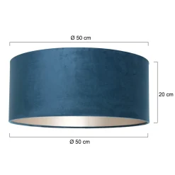 Steinhauer Lampenkap Velours Blauw Ø50cm