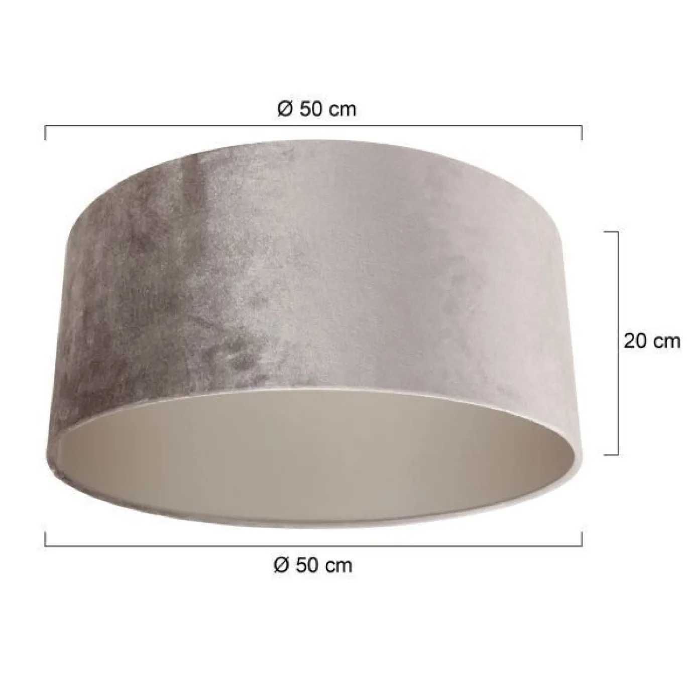 Steinhauer Lampenkap Zilver Velours Ø50cm