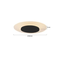 Steinhauer Lido LED Plafondlamp Zwart Ø28cm