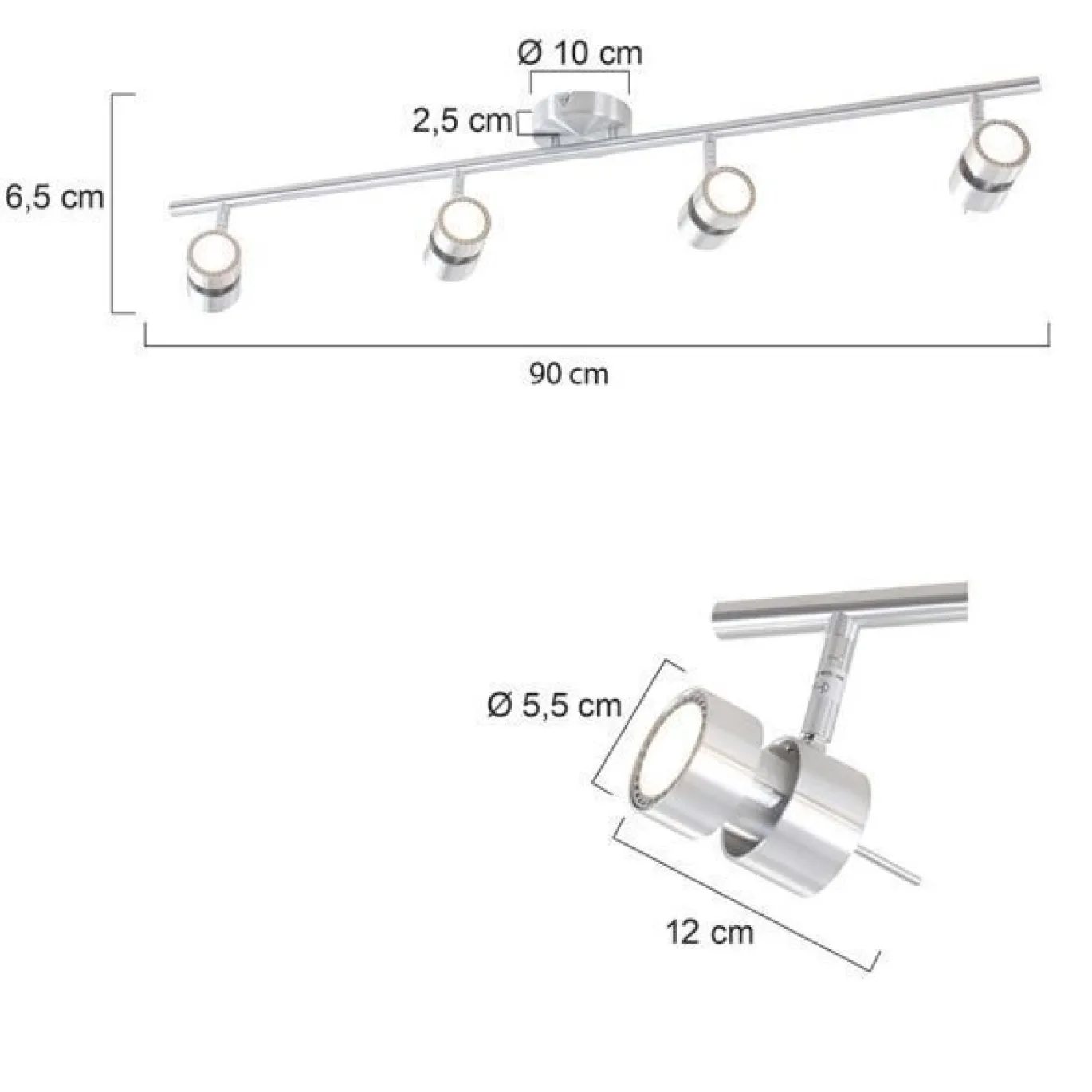 Steinhauer Natasja LED Plafondspot Staal 4-lichts 90cm