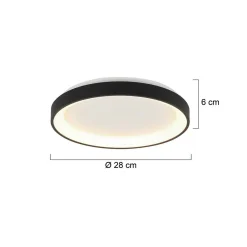 Steinhauer Plafondlamp Ringlede Dun Zwart Ø28cm