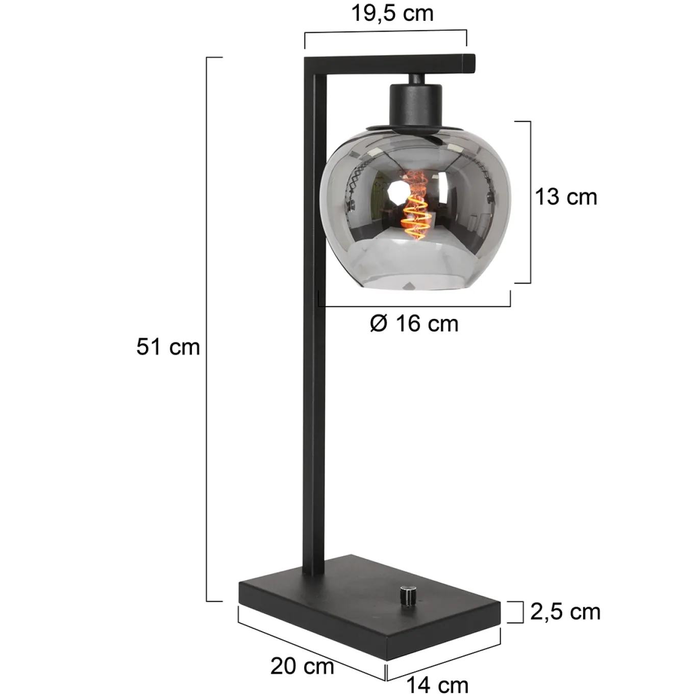Steinhauer Tafellamp Lotus Zwart